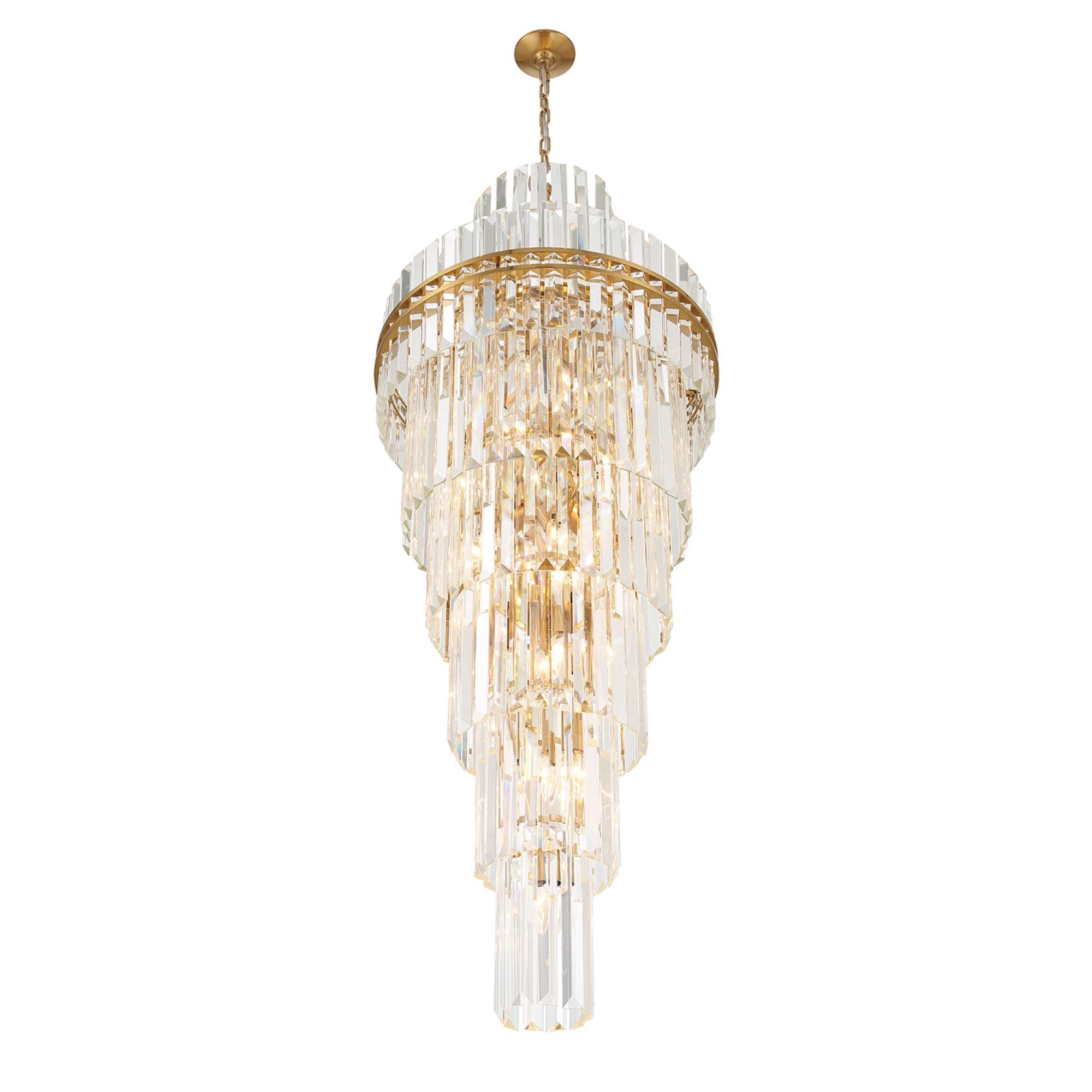 Hayes 24'' Aged Brass Chandelier Gold 24"W x 66"H x 24"D
