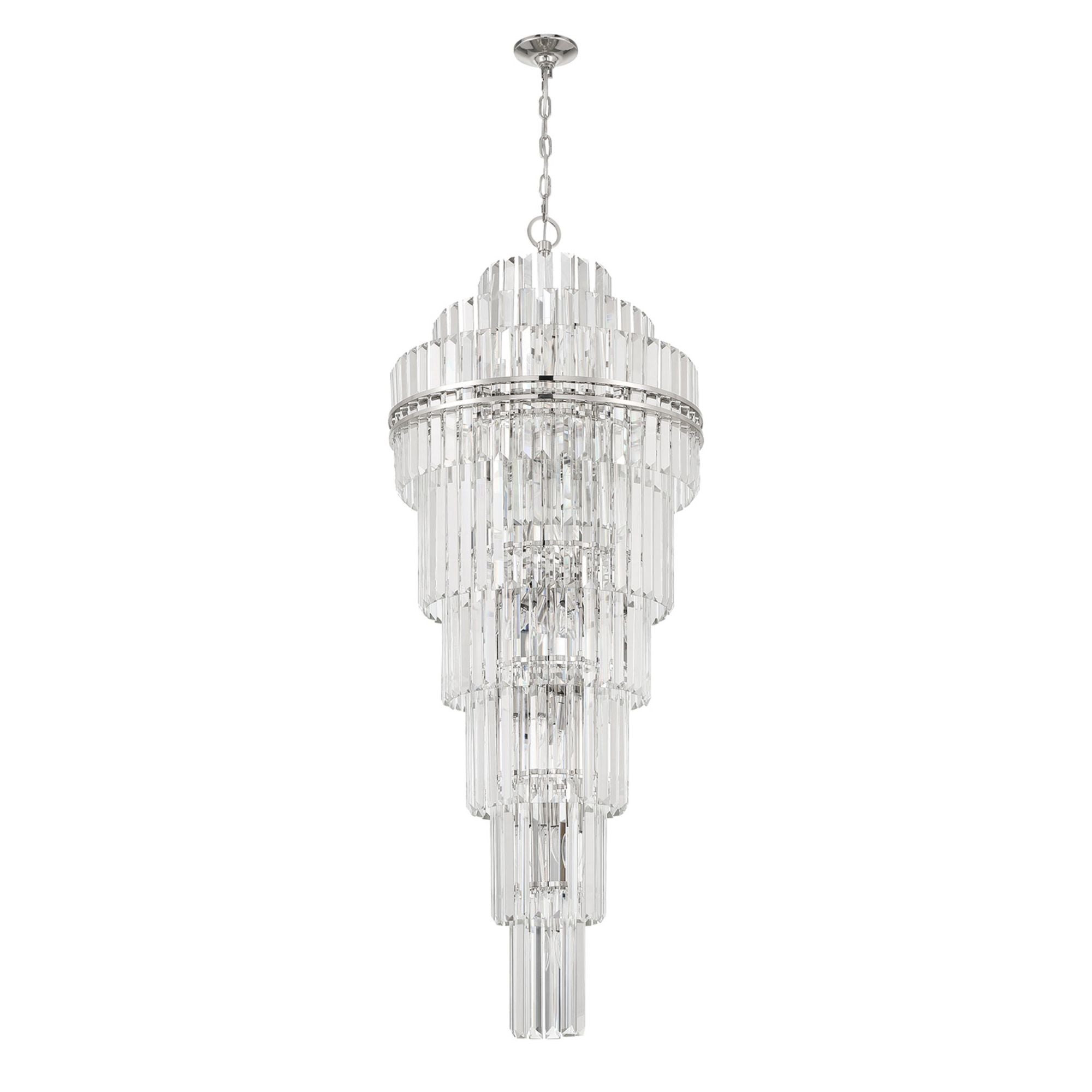 Hayes 24'' Polished Nickel Chandelier Silver 24"W x 66"H x 24"D