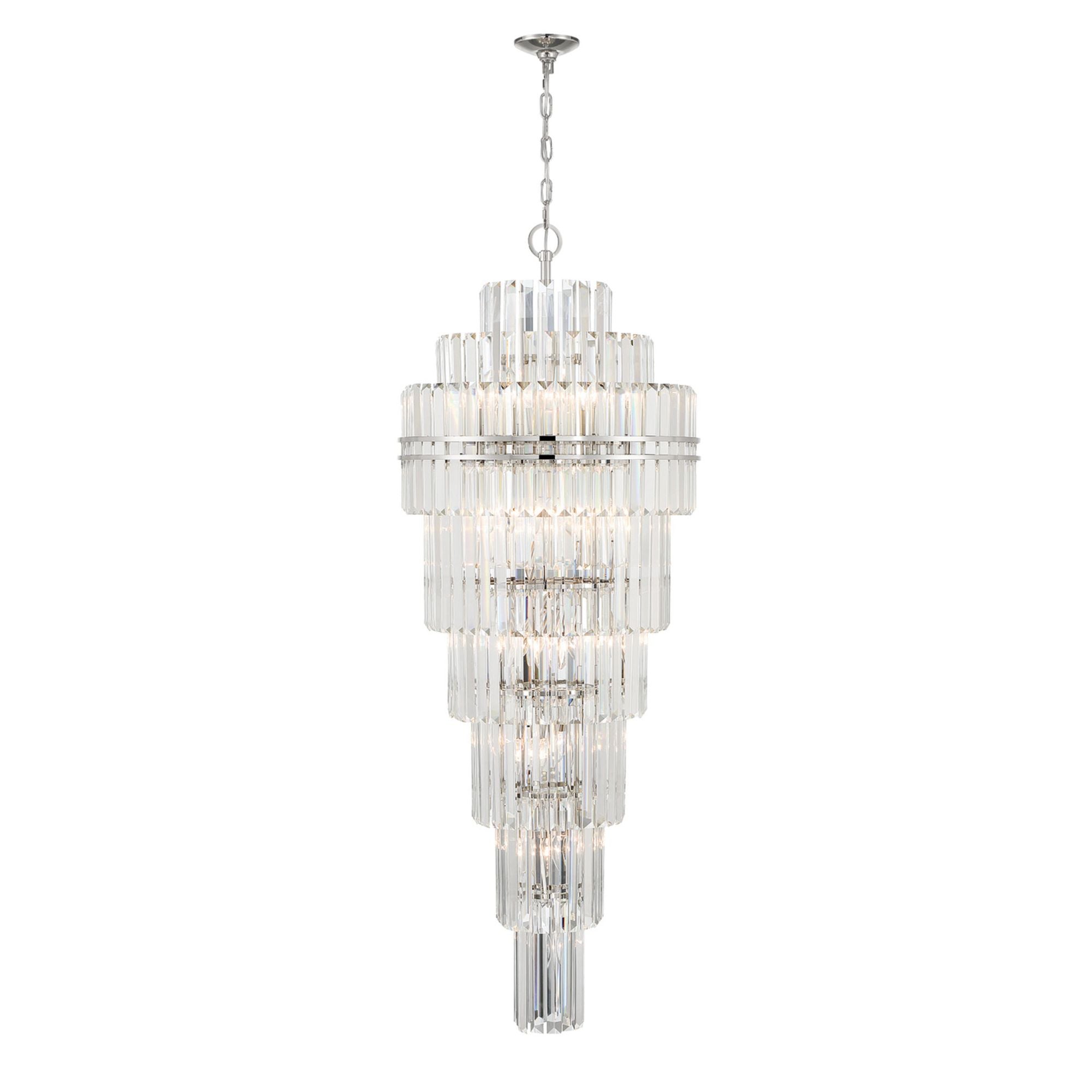 Hayes 24'' Polished Nickel Chandelier Silver 24"W x 66"H x 24"D