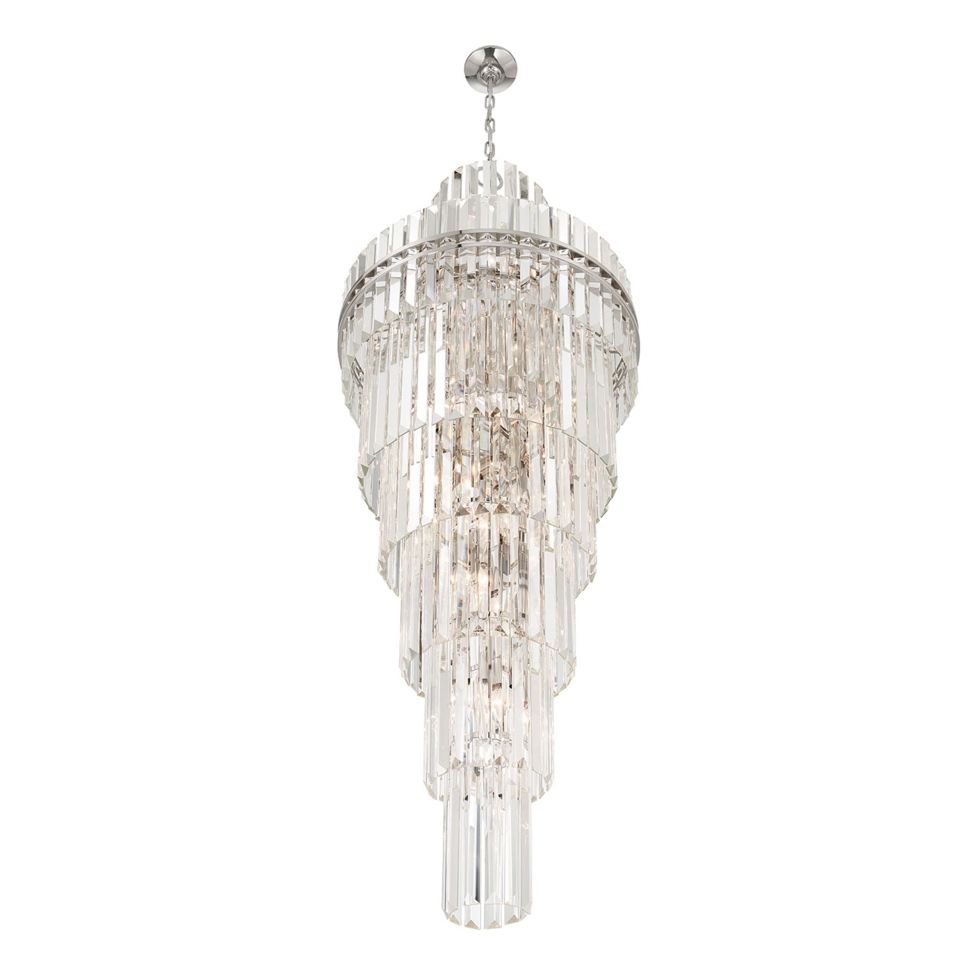 Hayes 24'' Polished Nickel Chandelier Silver 24"W x 66"H x 24"D