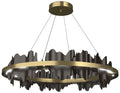 Hildene 38"W Oil Rubbed Bronze Accented Circular Brass Standard LED Pe