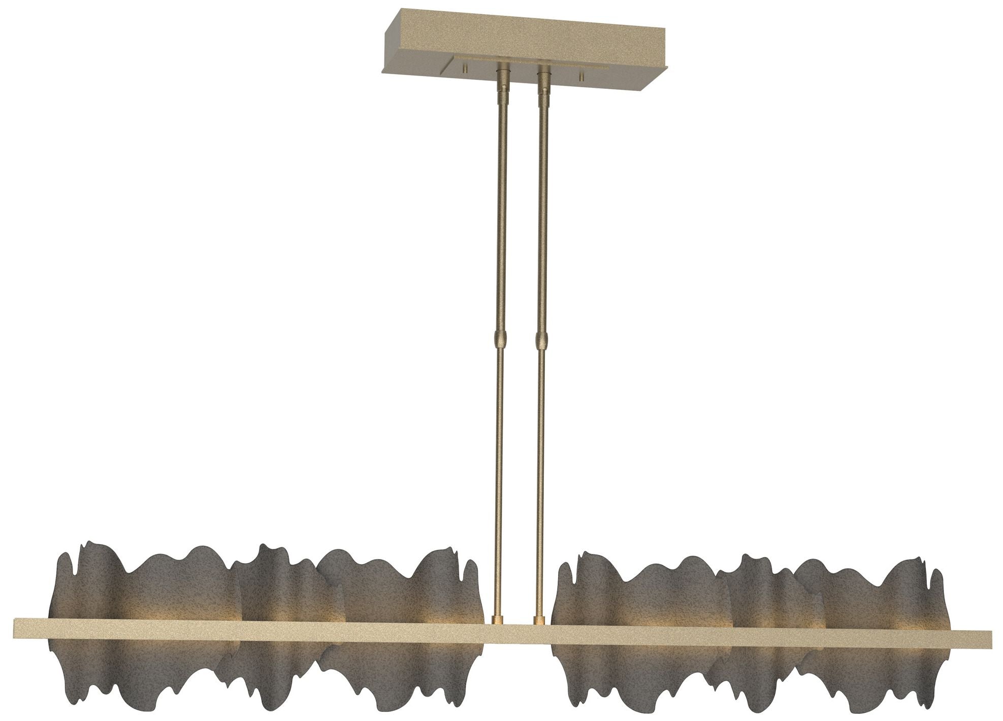 Hildene 51.9" Soft Gold & Natural Iron Long LED Pendant