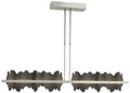 Hildene 51.9" Sterling & Black Short LED Pendant