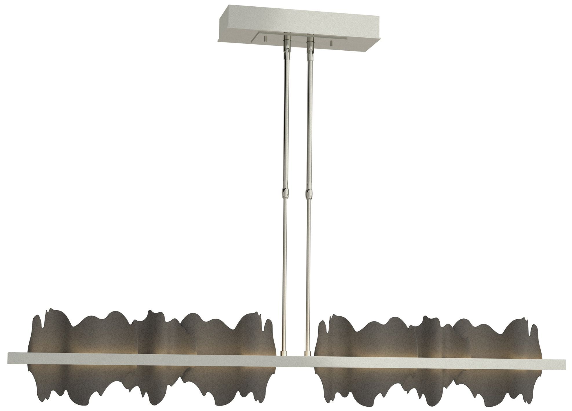 Hildene 51.9" Sterling & Natural Iron Long LED Pendant