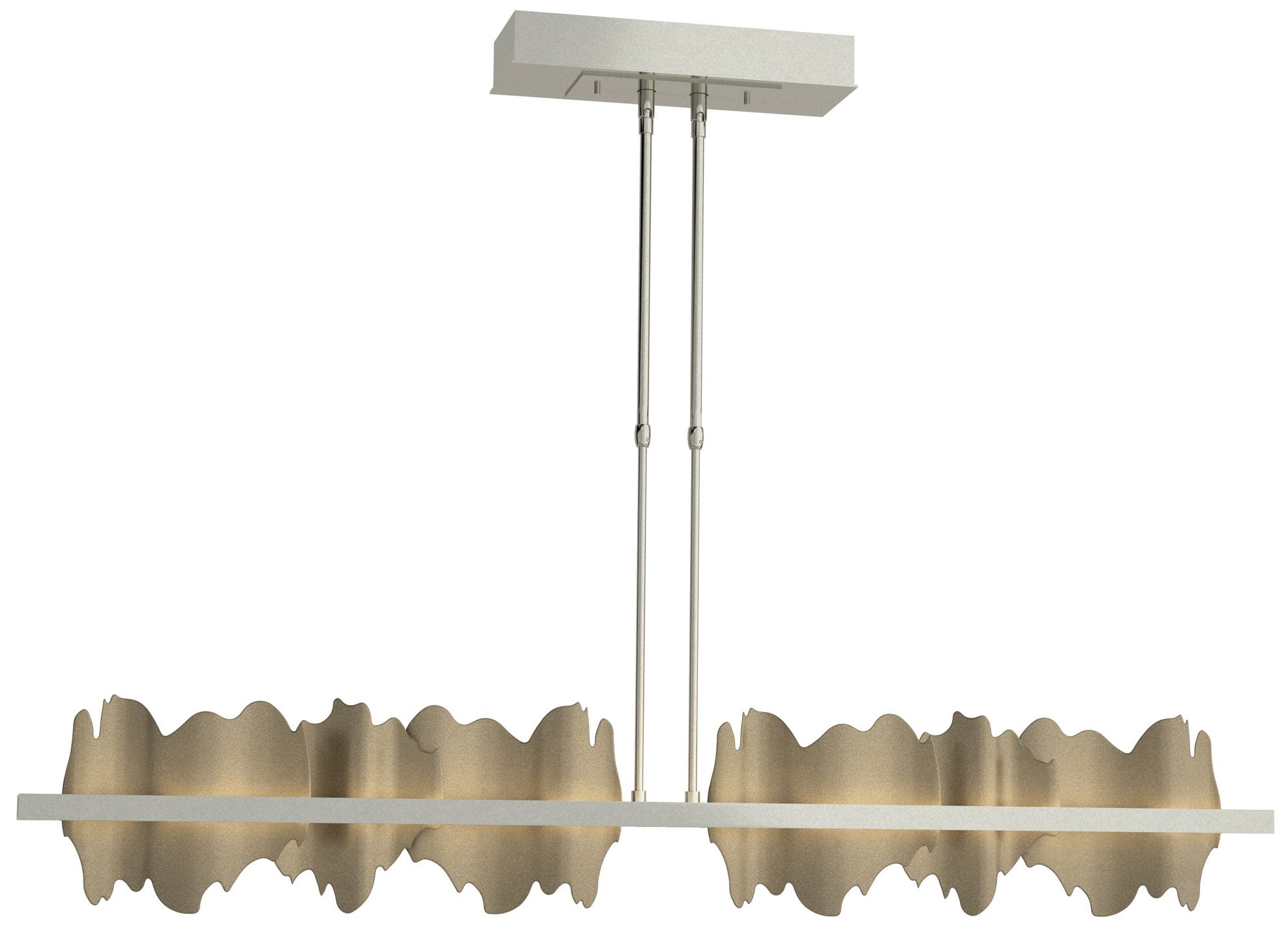 Hildene 51.9" Sterling & Soft Gold Long LED Pendant