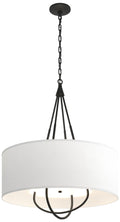 Hubbardton Forge Loop 28"W Black Metal 4-Light Drum Pendant