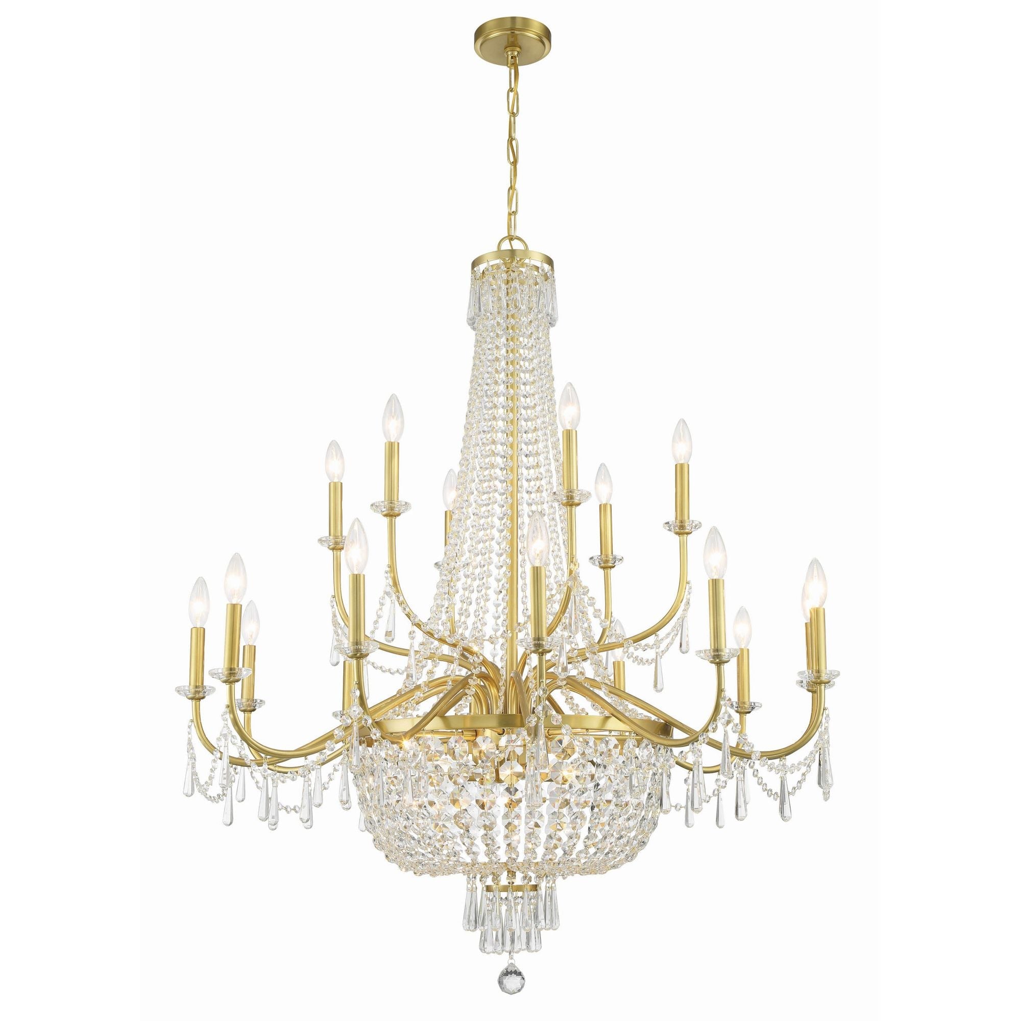 Haywood 40'' Aged Brass Chandelier Gold 40"W x 46"H x 40"D
