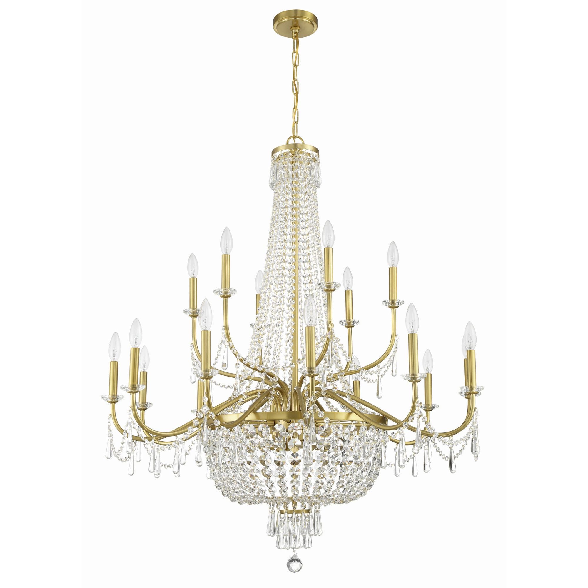 Haywood 40'' Aged Brass Chandelier Gold 40"W x 46"H x 40"D