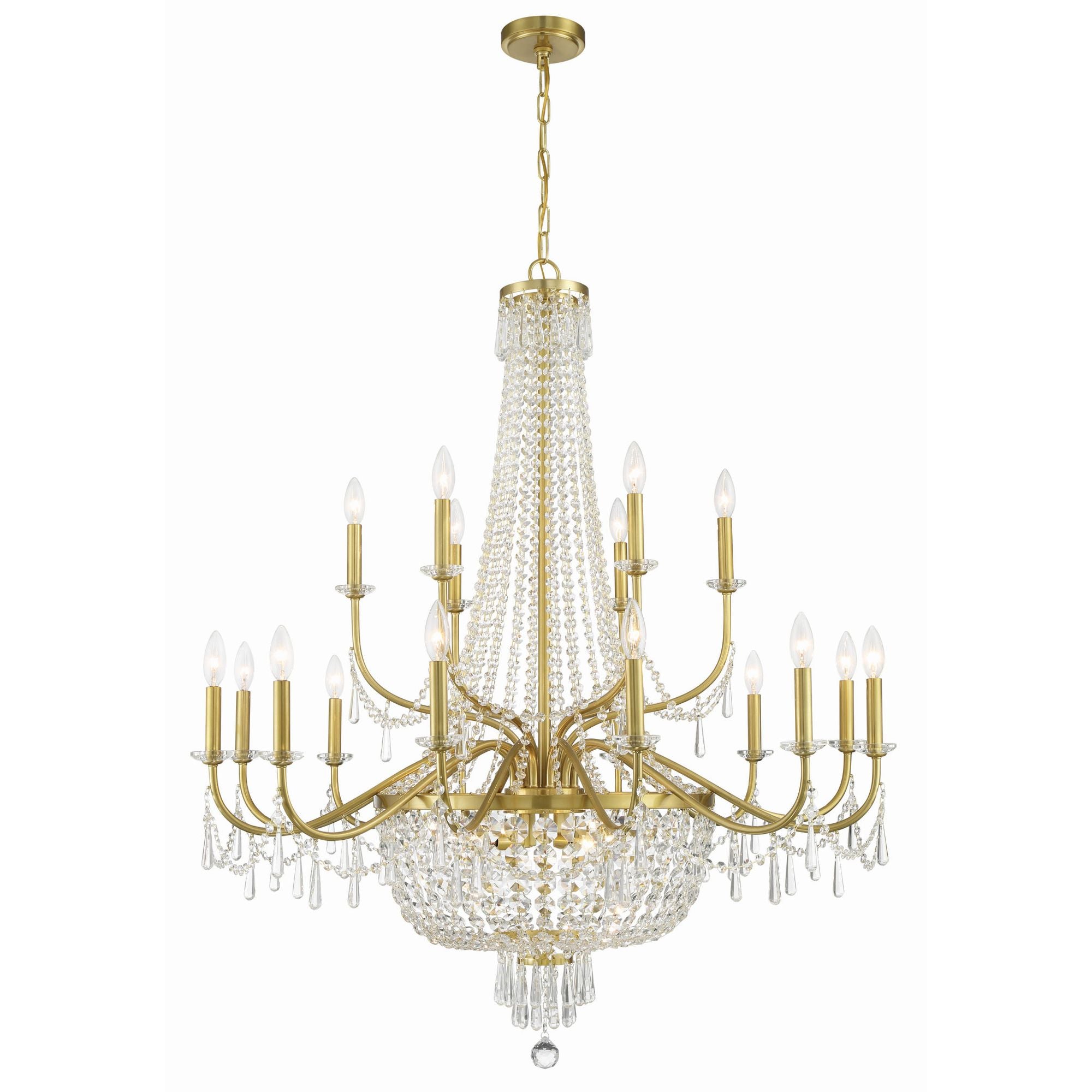 Haywood 40'' Aged Brass Chandelier Gold 40"W x 46"H x 40"D
