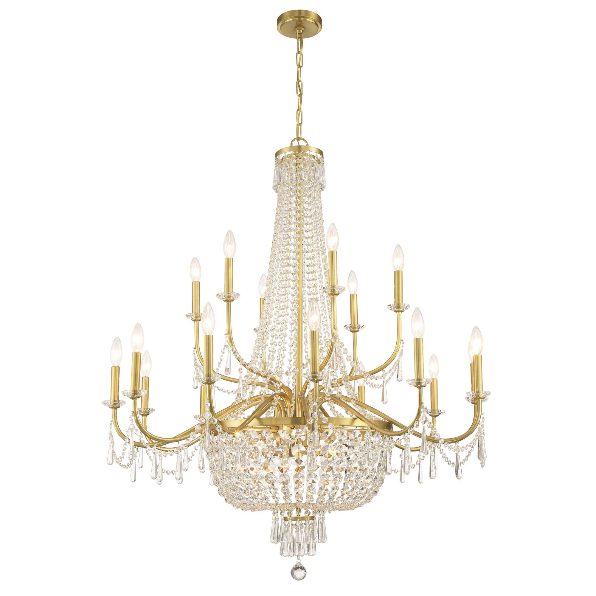 Haywood 40'' Aged Brass Chandelier Gold 40"W x 46"H x 40"D
