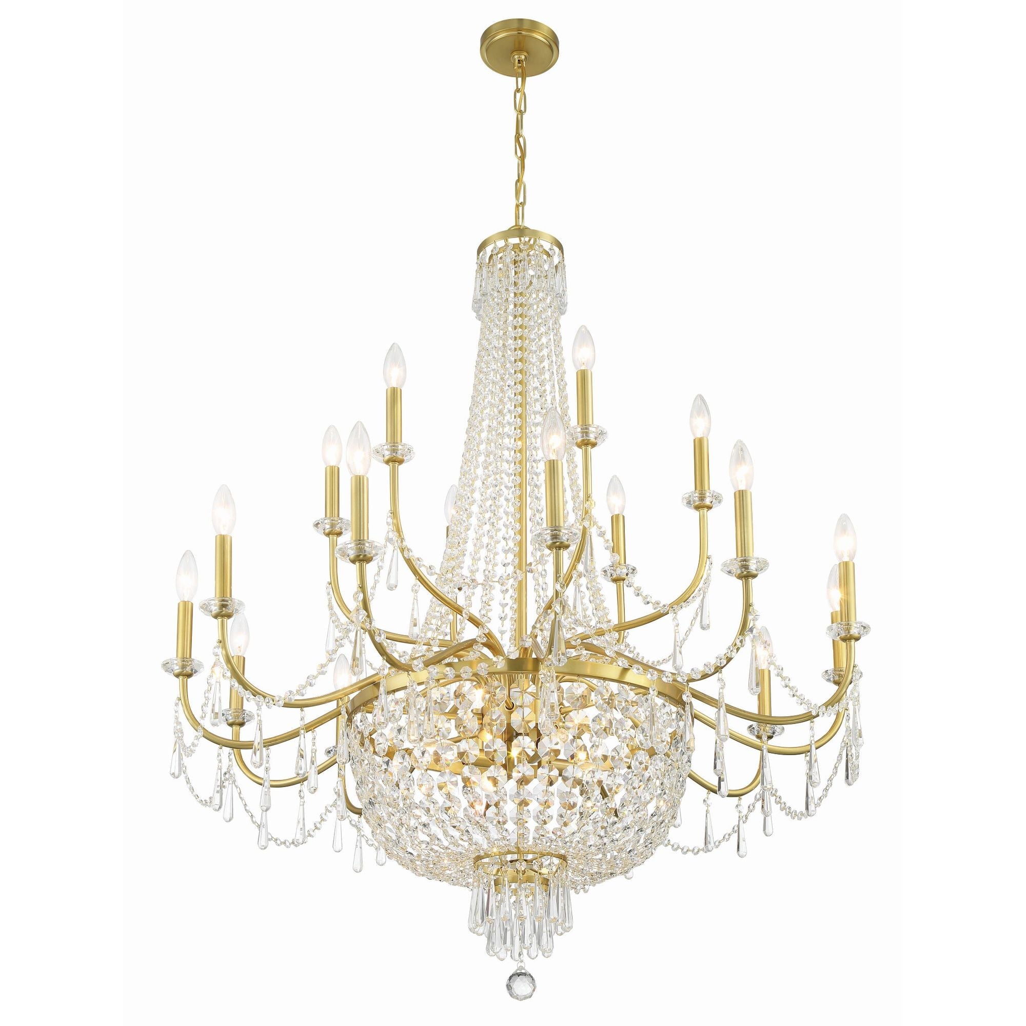 Haywood 40'' Aged Brass Chandelier Gold 40"W x 46"H x 40"D