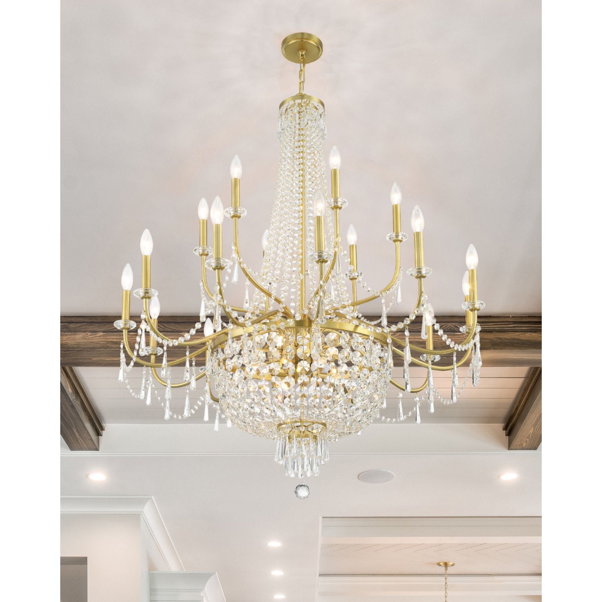 Haywood 40'' Aged Brass Chandelier Gold 40"W x 46"H x 40"D