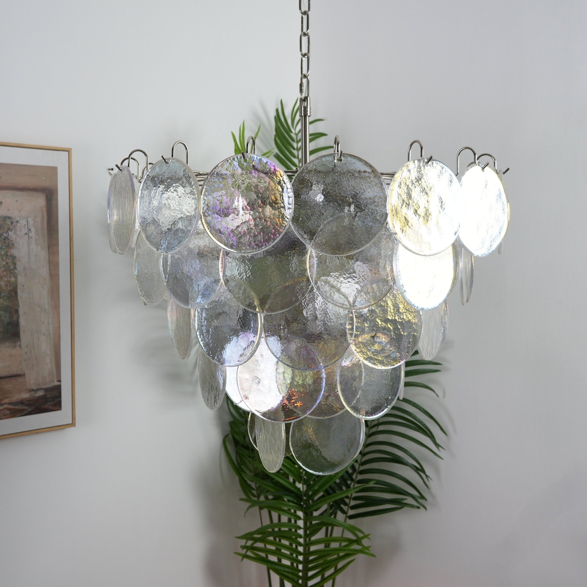 Iridesca Murano Glass Disc Chandelier