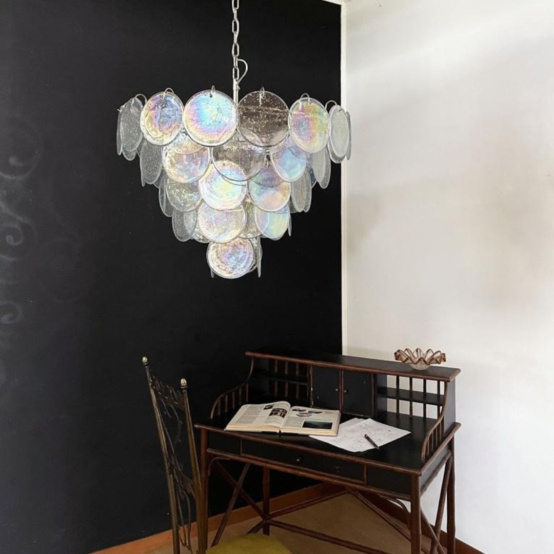 Iridesca Murano Glass Disc Chandelier