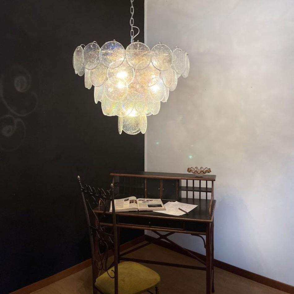 Iridesca Murano Glass Disc Chandelier