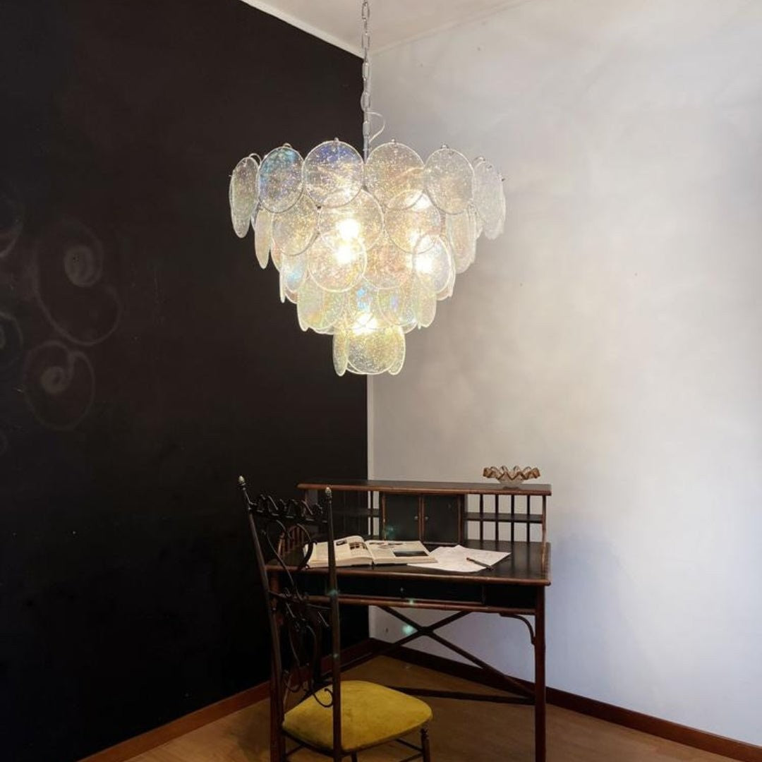 Iridesca Murano Glass Disc Chandelier