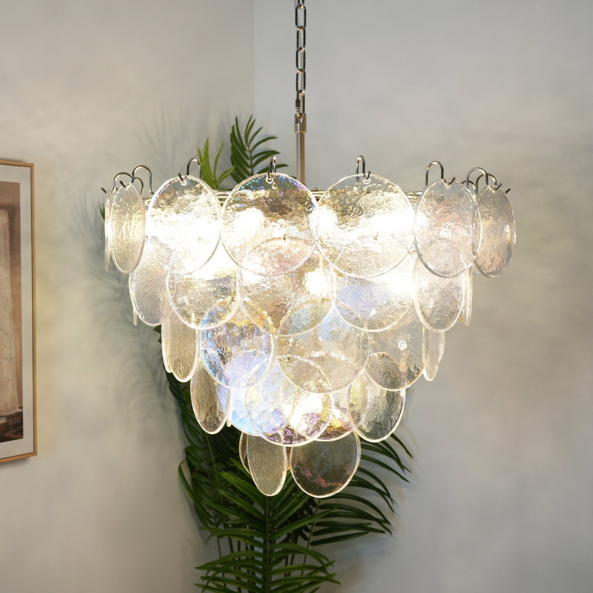 Iridesca Murano Glass Disc Chandelier