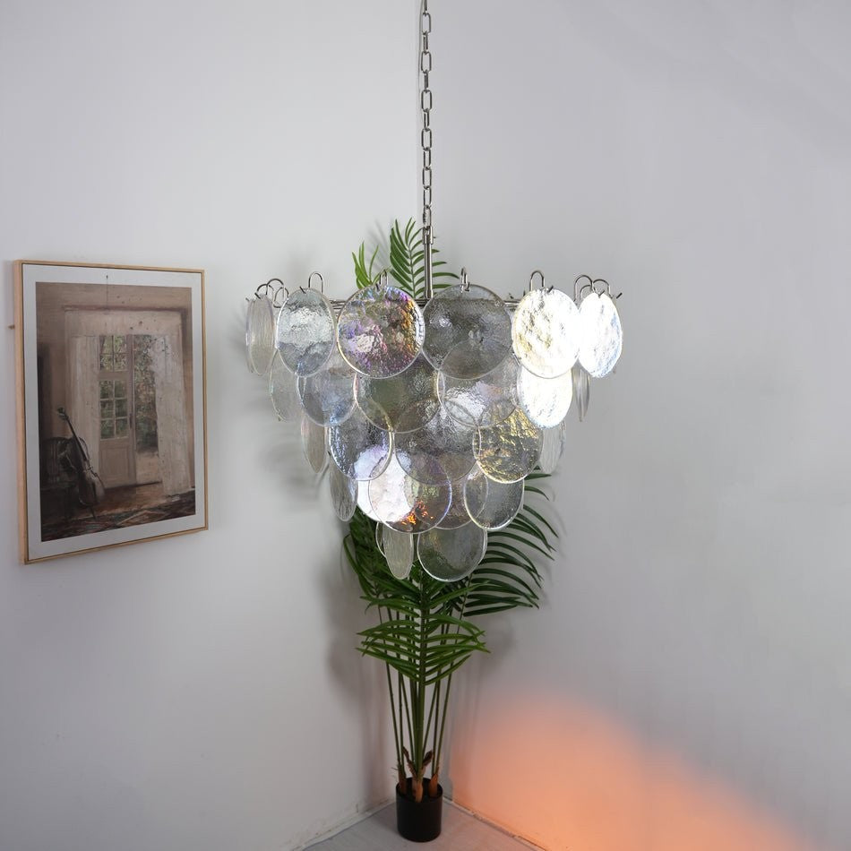 Iridesca Murano Glass Disc Chandelier