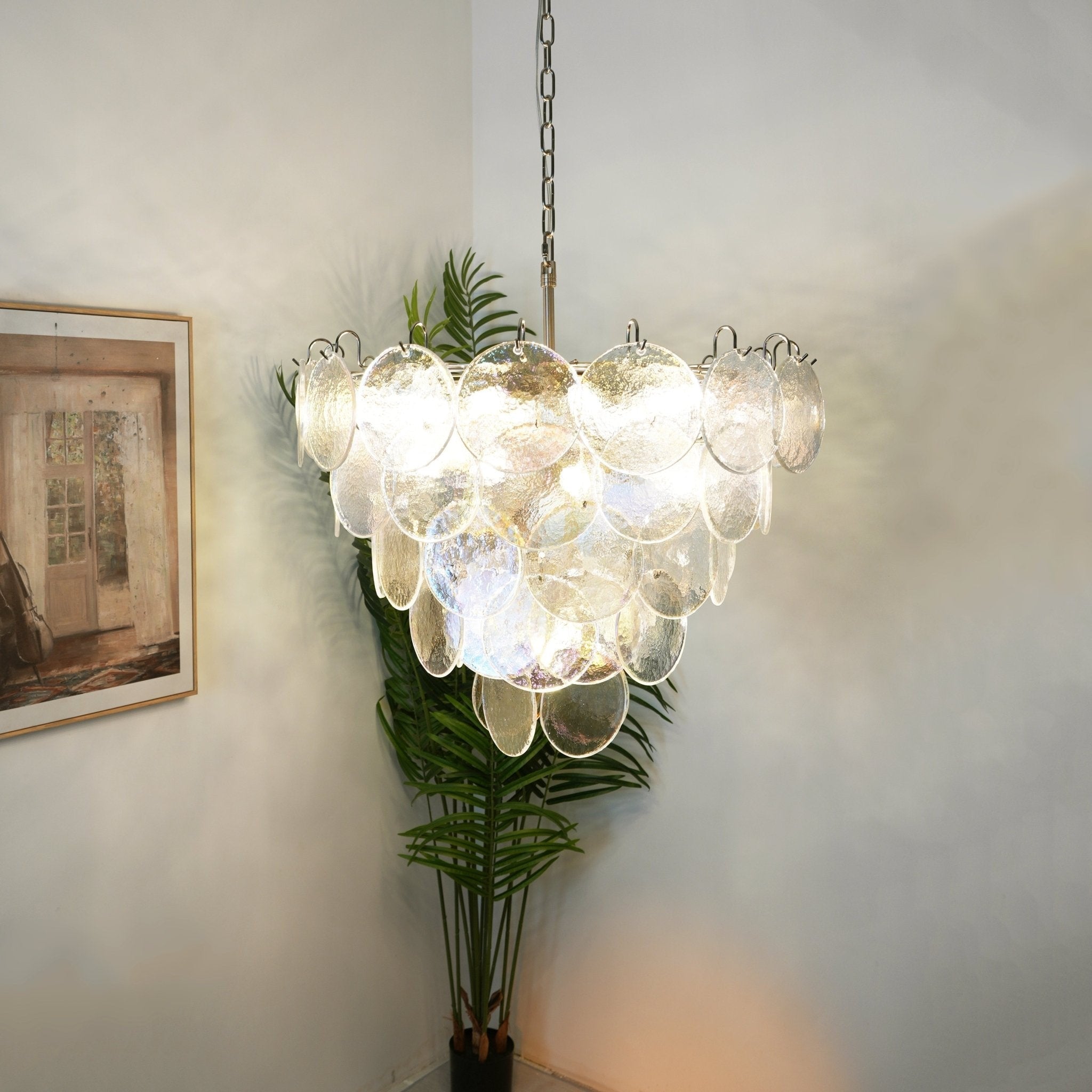 Iridesca Murano Glass Disc Chandelier