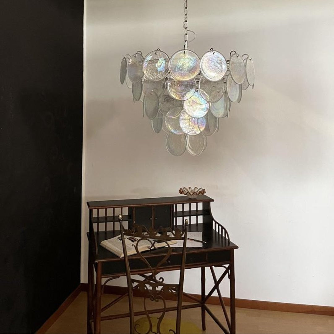 Iridesca Murano Glass Disc Chandelier