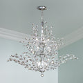 James R. Moder Florale 38" Wide Silver and Crystal Leaf Chandelier