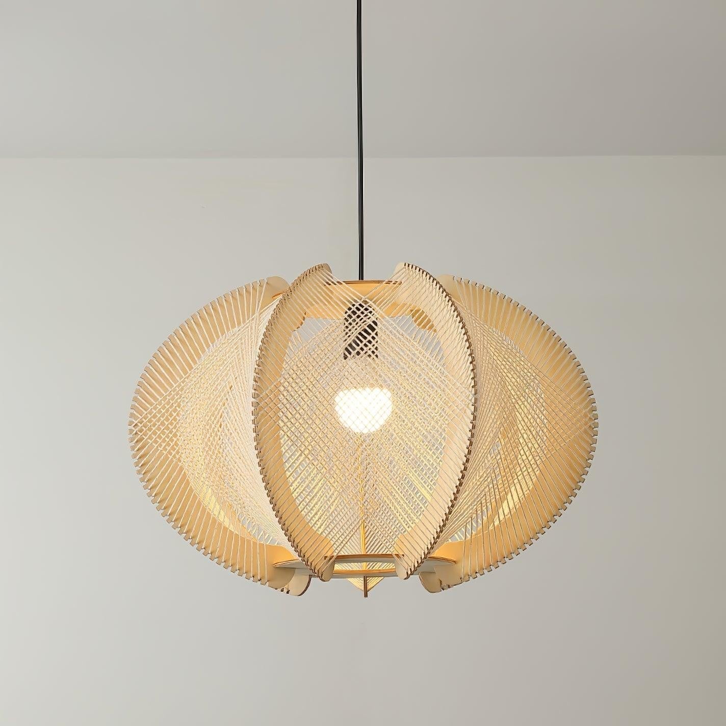 Java Wood & Rope Pendant Light