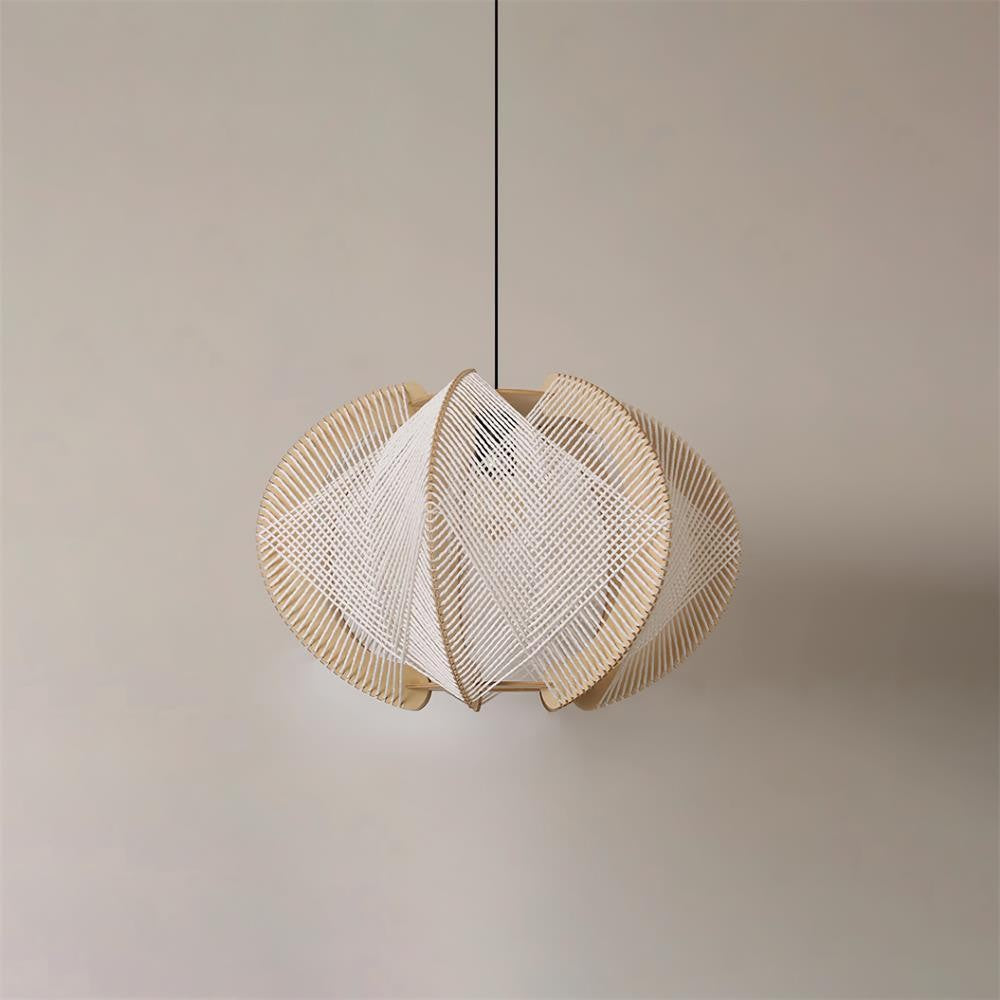 Java Wood & Rope Pendant Light