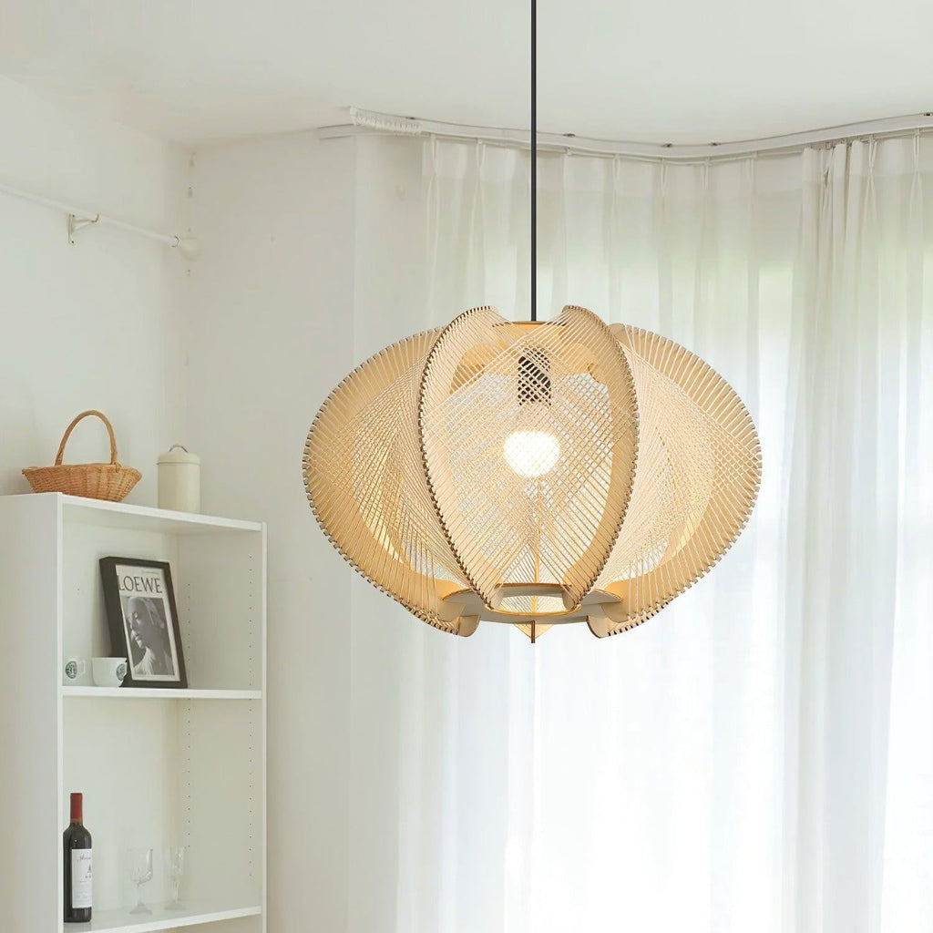 Java Wood & Rope Pendant Light