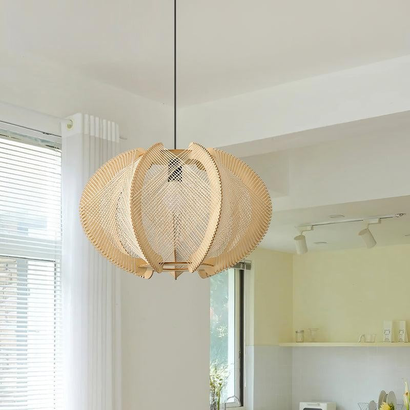 Java Wood & Rope Pendant Light