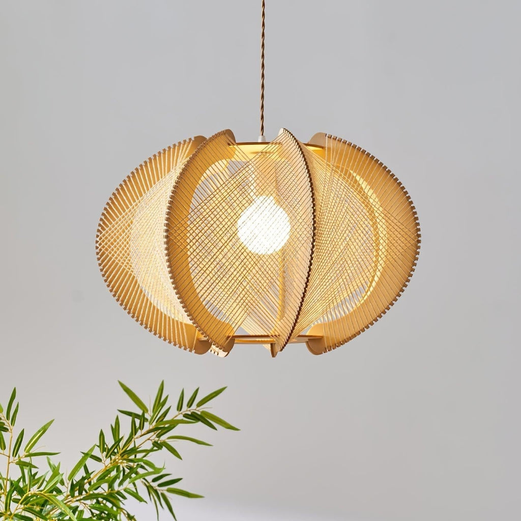 Java Wood & Rope Pendant Light