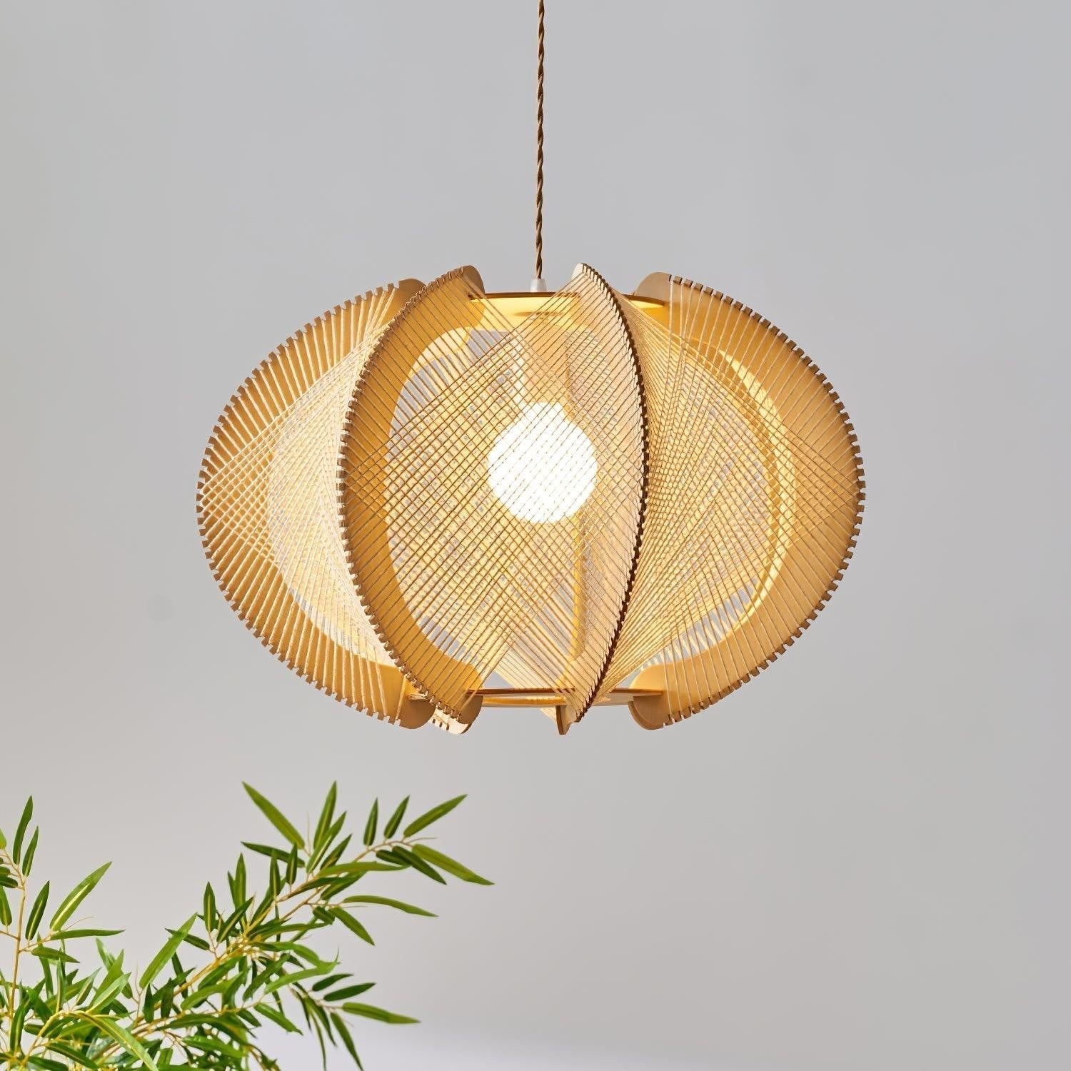 Java Wood & Rope Pendant Light