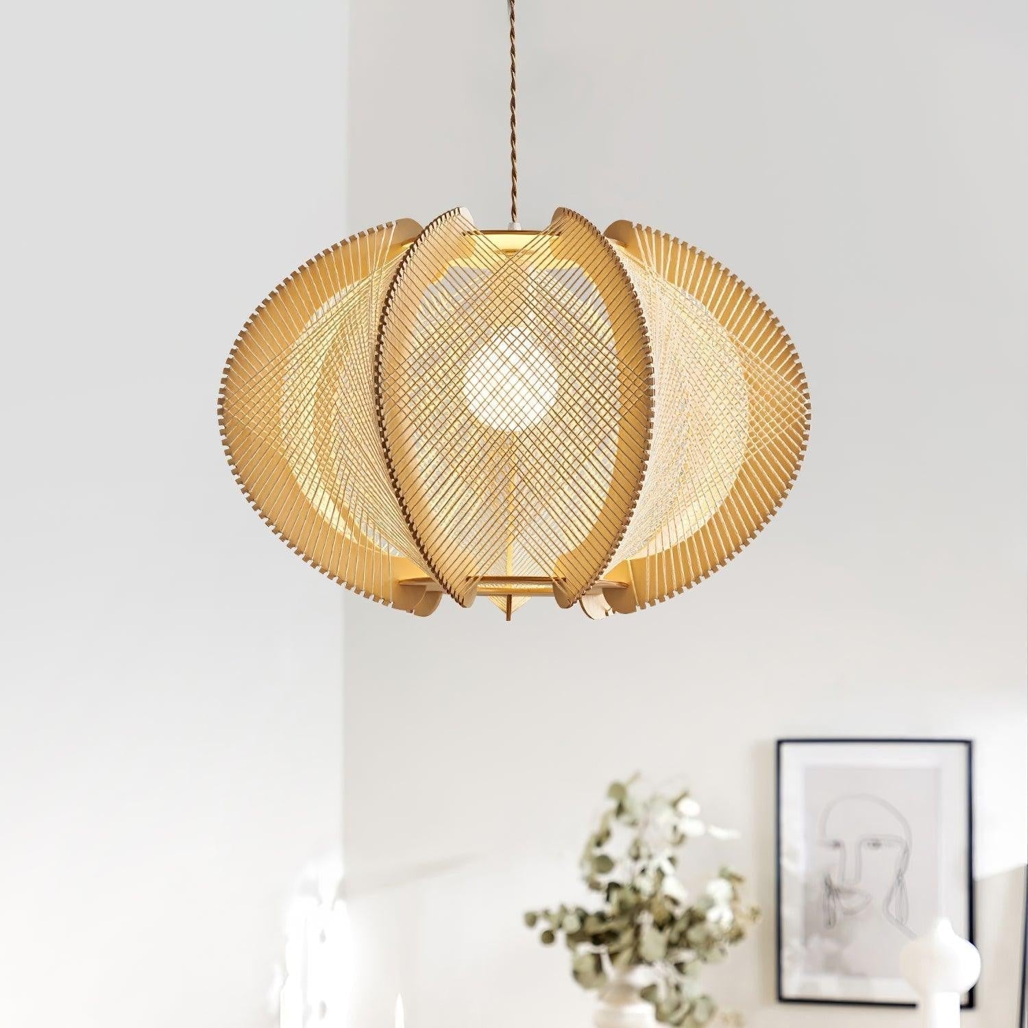 Java Wood & Rope Pendant Light