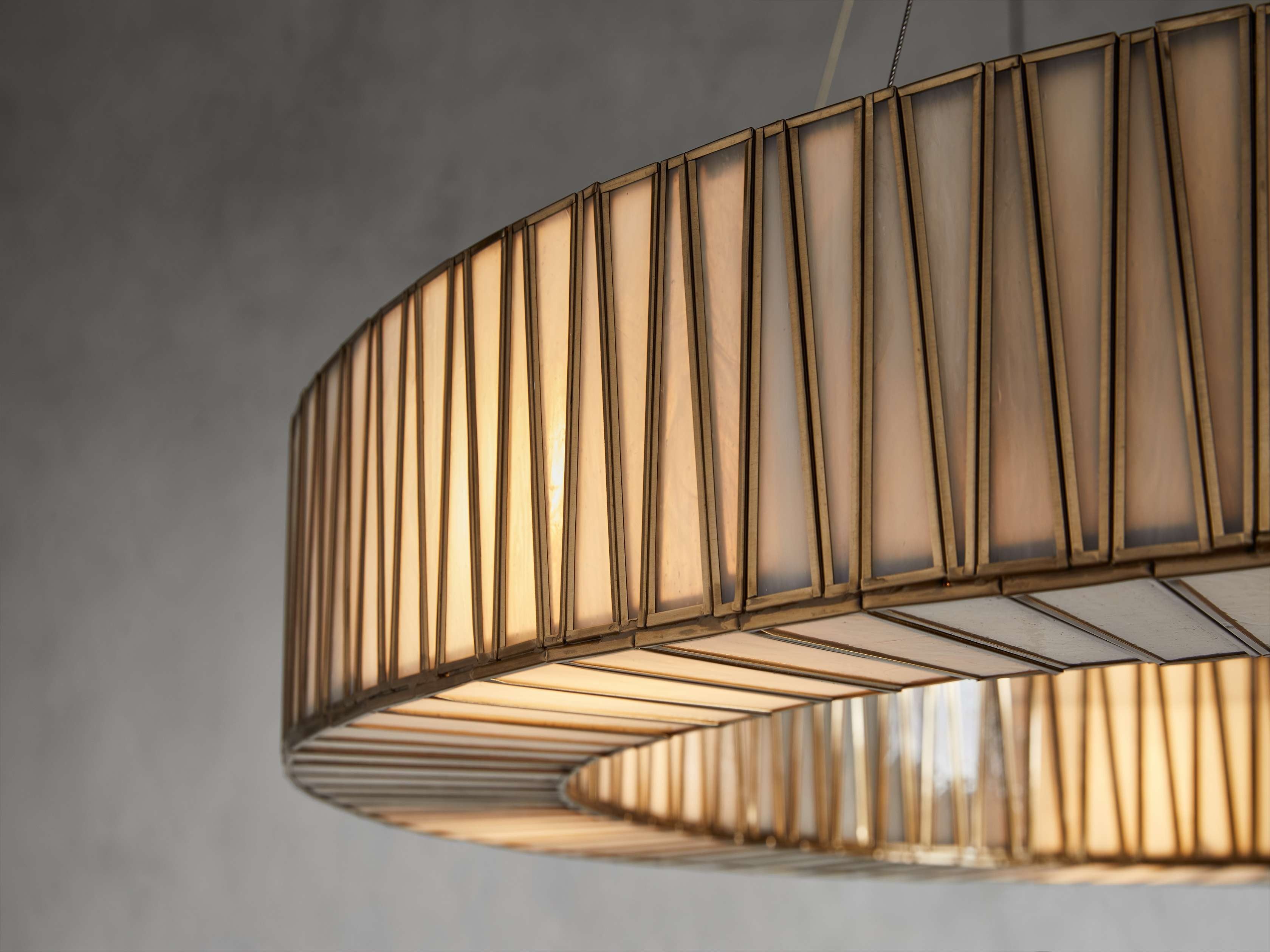 Jeunet Glass Globe Round Chandelier