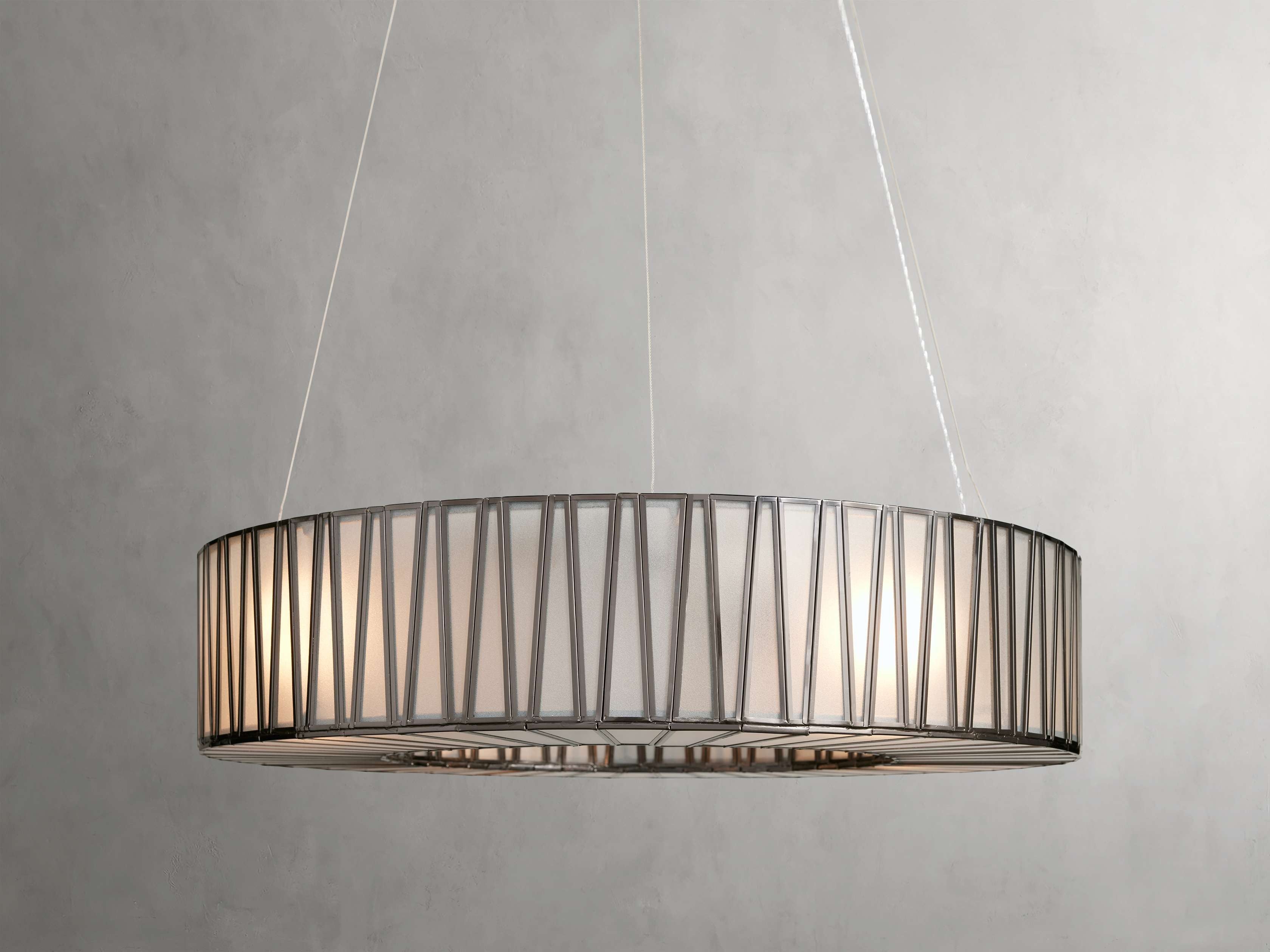 Jeunet Glass Globe Round Chandelier