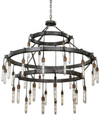 Stuyvesant 59" Matte Gun Metal 36-Light 3-Tier Ring Chandelier