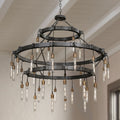 Stuyvesant 59" Matte Gun Metal 36-Light 3-Tier Ring Chandelier