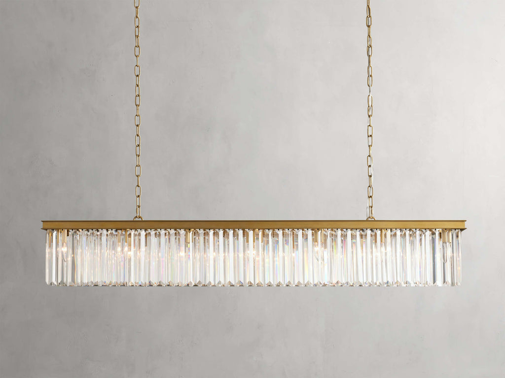 Leymont Art Deco Crystal Rectangular Chandelier