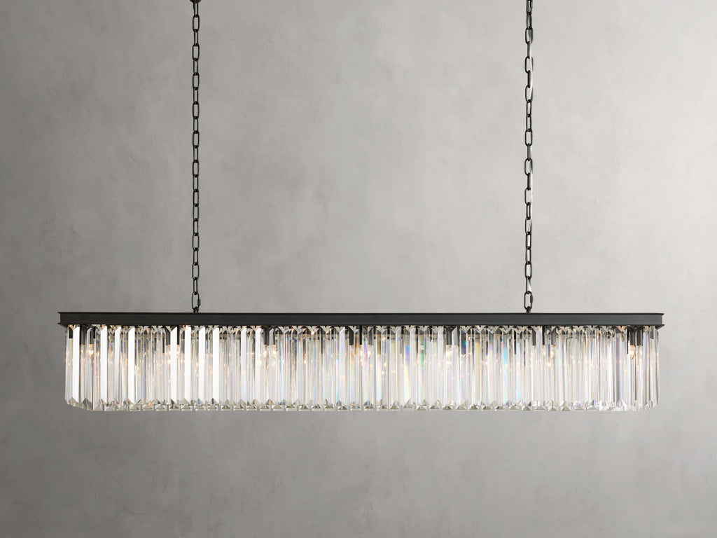 Leymont Art Deco Crystal Rectangular Chandelier