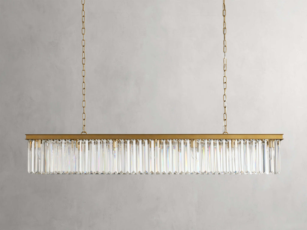 Leymont Art Deco Crystal Rectangular Chandelier