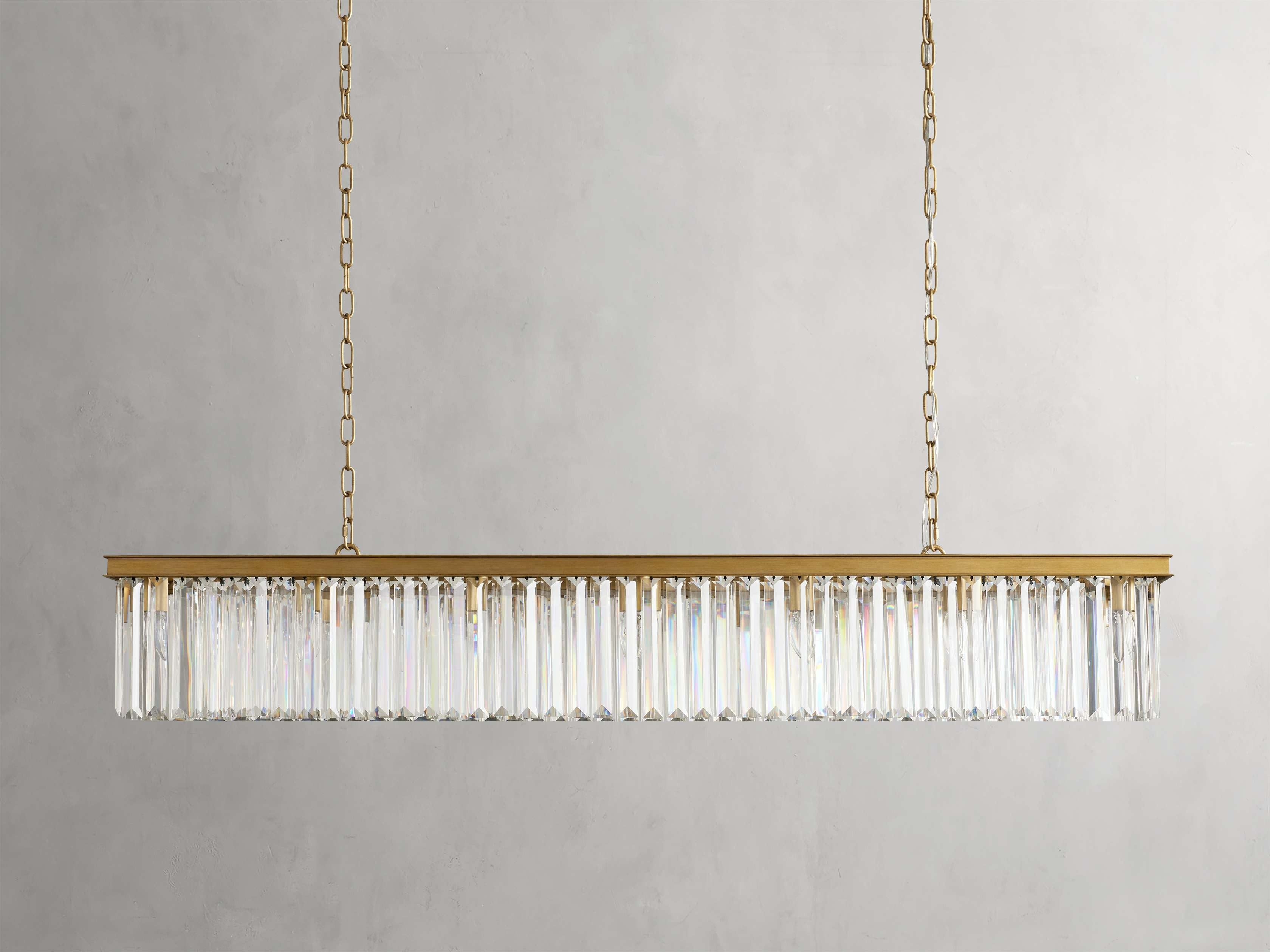 Leymont Art Deco Crystal Rectangular Chandelier
