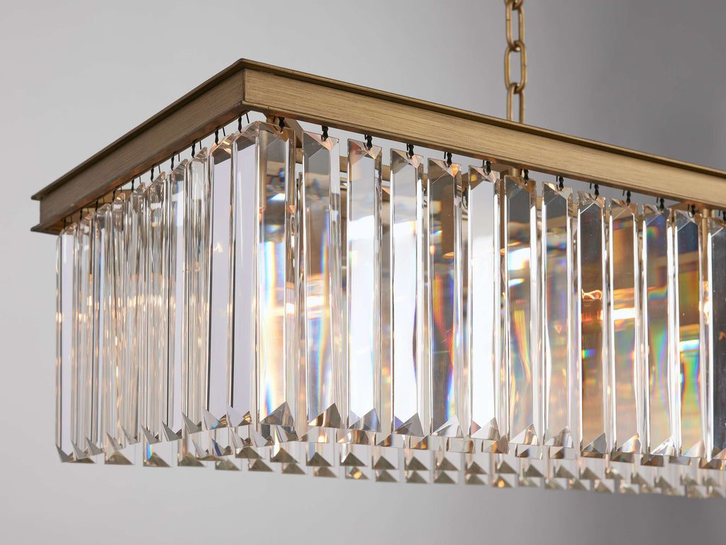 Leymont Art Deco Crystal Rectangular Chandelier