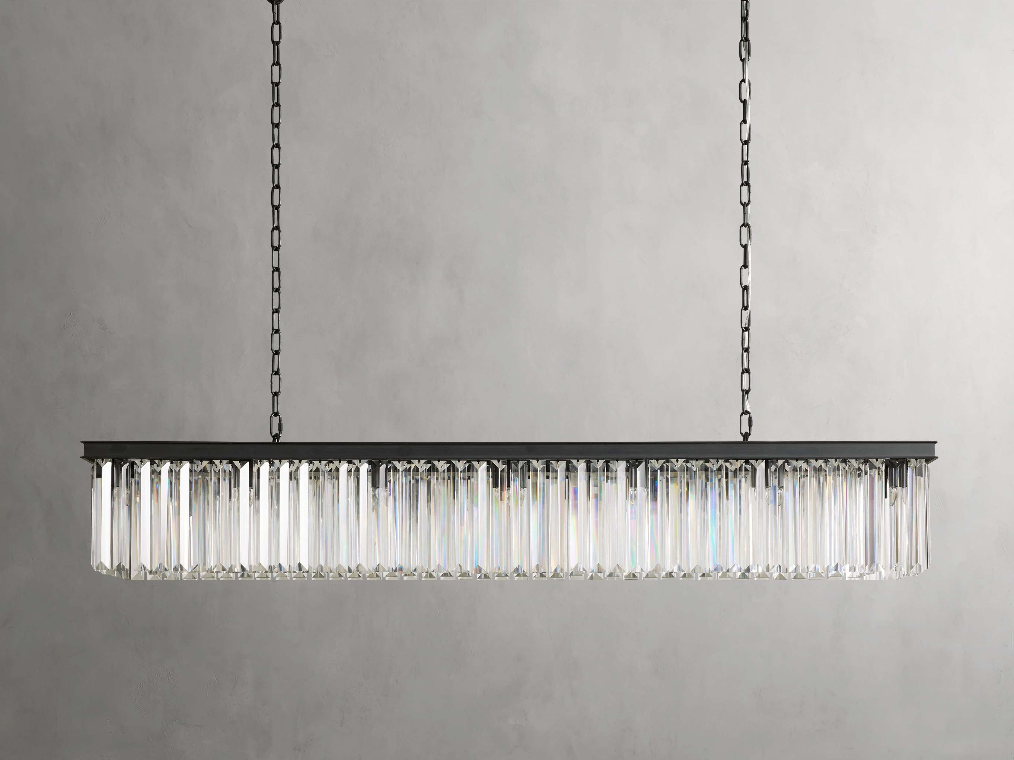 Leymont Art Deco Crystal Rectangular Chandelier