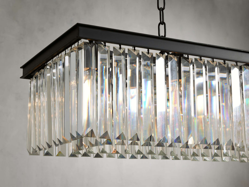 Leymont Art Deco Crystal Rectangular Chandelier
