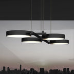 Light Guide 37.5" Wide 4.Light Satin Black Ring LED Pendant