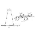 Light Guide 37.5" Wide 4.Light Satin Black Ring LED Pendant