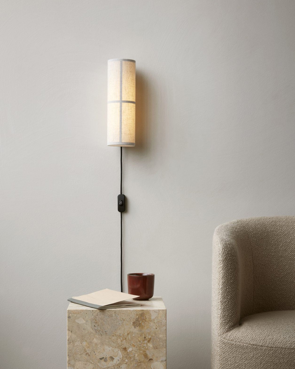 LinenGlow Cylinder Wall Lamp