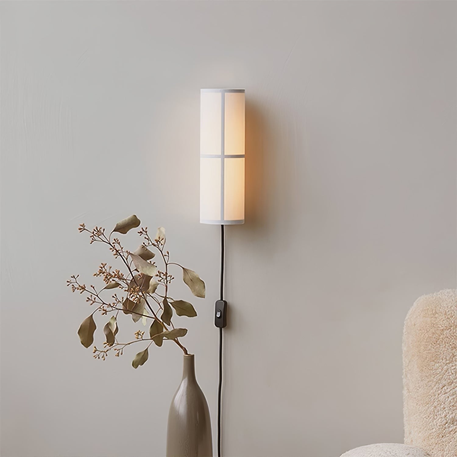 LinenGlow Cylinder Wall Lamp