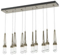 Link 44.5" Rectangular Soft Gold Long Pendant with Clear Glass