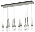 Link 44.5" Rectangular Sterling Long Pendant with Clear Glass