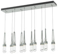 Link 44.5" Rectangular Vintage Platinum Long Pendant with Clear Glass